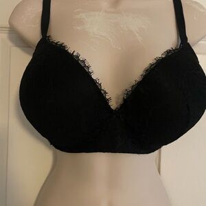 Victoria's Secret Dream Angels Wireless Elegant Black Lace Bra 38DD